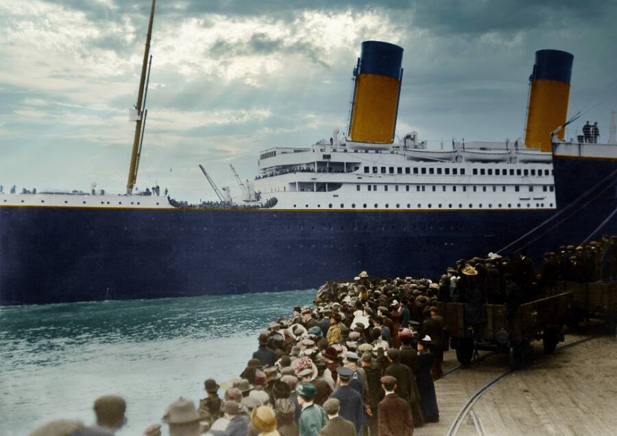 1912 Titanic Departure In Color