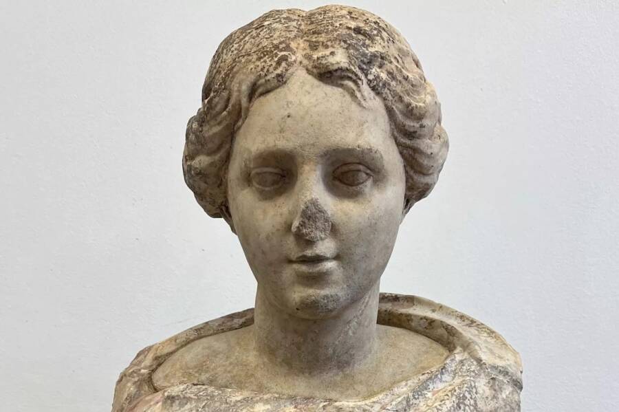 1,800-Year-Old Roman Statue Head Unearthed At Burghley House