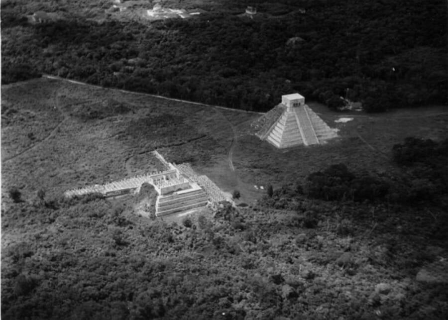Aerial Photo Of Chichen Itza's Pyramid