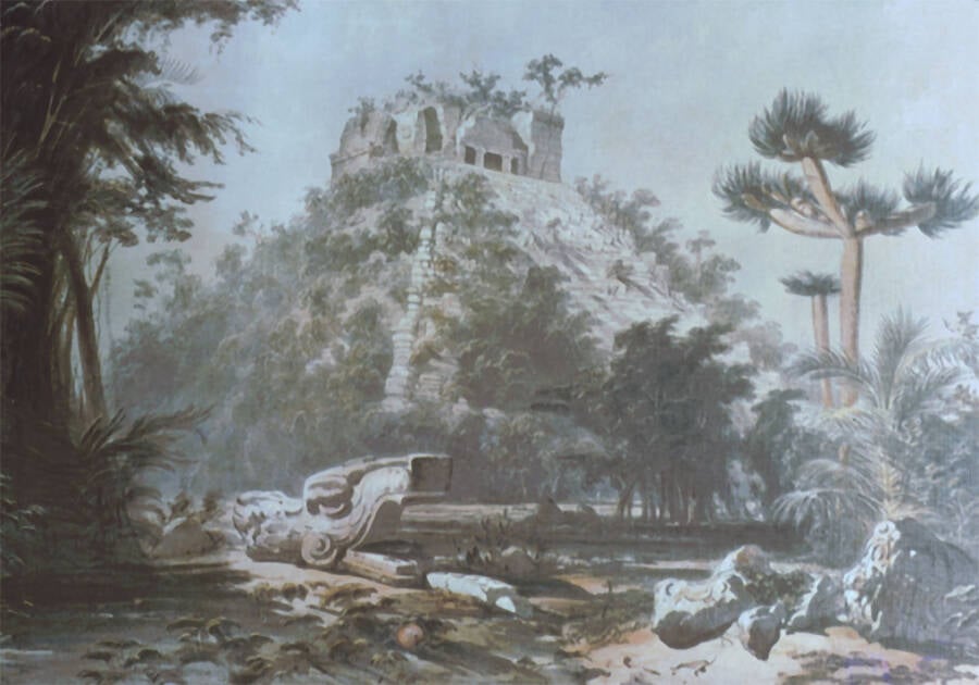 El Castillo Drawing By Frederick Catherwood