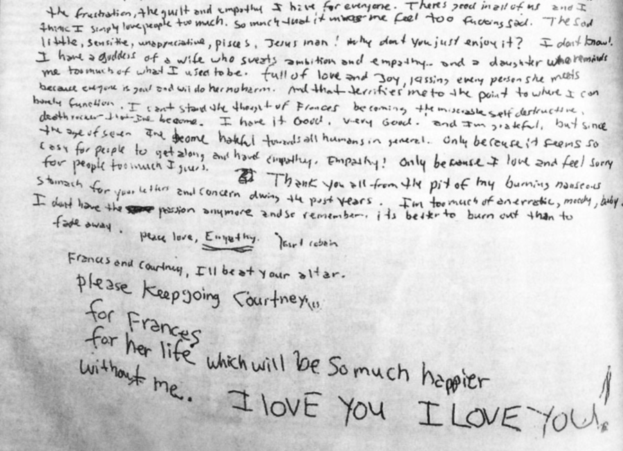 Kurt Cobain Suicide Note
