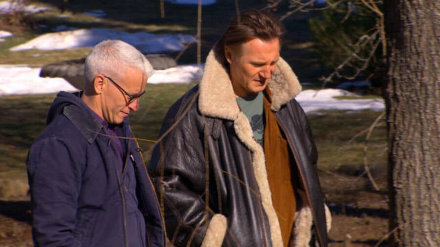 Liam Neeson And Anderson Cooper