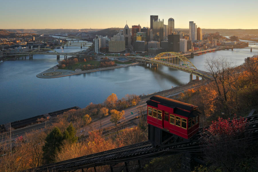Downtown Pittsburgh At Sunrise In 2015