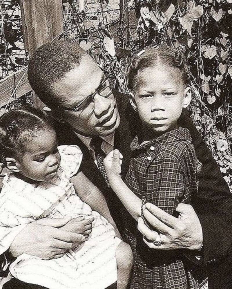 Malcolm X With His Daughters