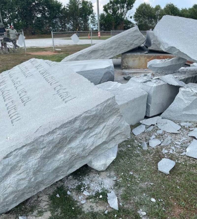 Destroyed Georgia Guidestones Monument