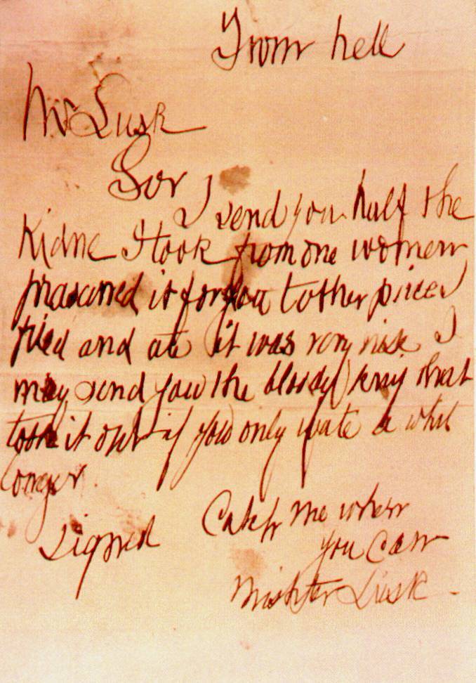 Jack The Ripper's From Hell Letter