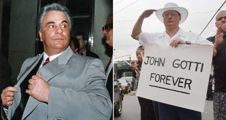 John Gotti Alongside Funeral Sign Featured