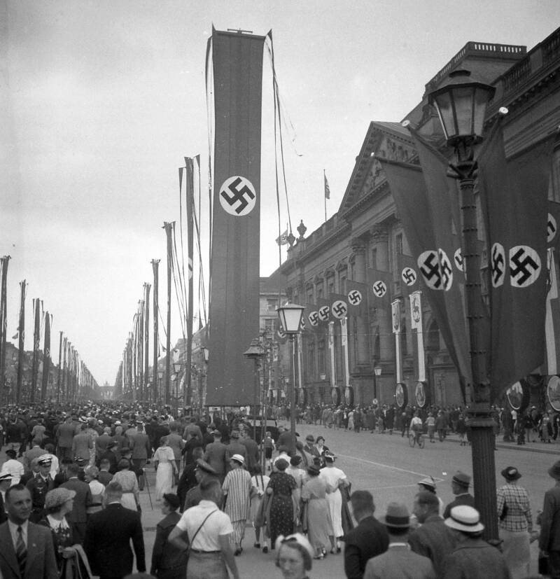 Nazi Flags In Downtown Berlin