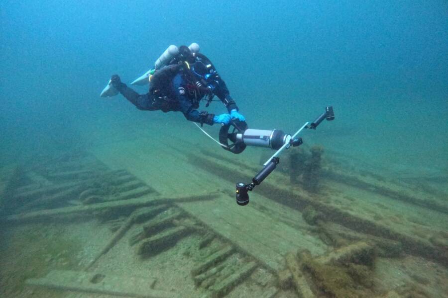 Diver Exploring Margaret Muir Shipwreck