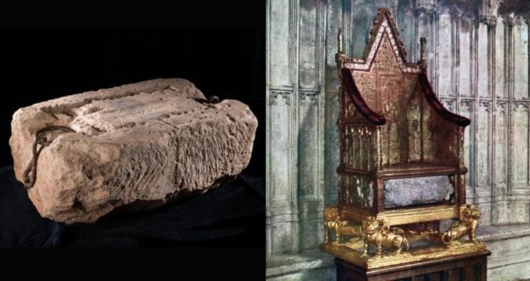 Stone Of Scone Alongside Coronation Chair Featured