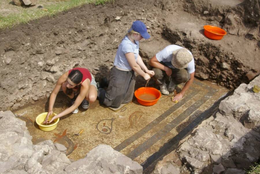 Ancient Roman Mosaic At Viroconium