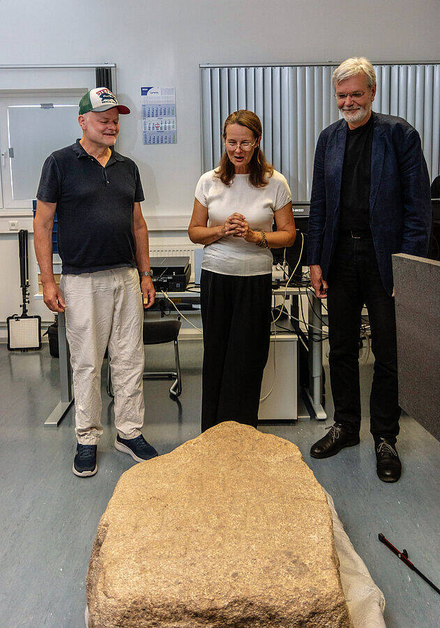 Researchers With German Picture Stone