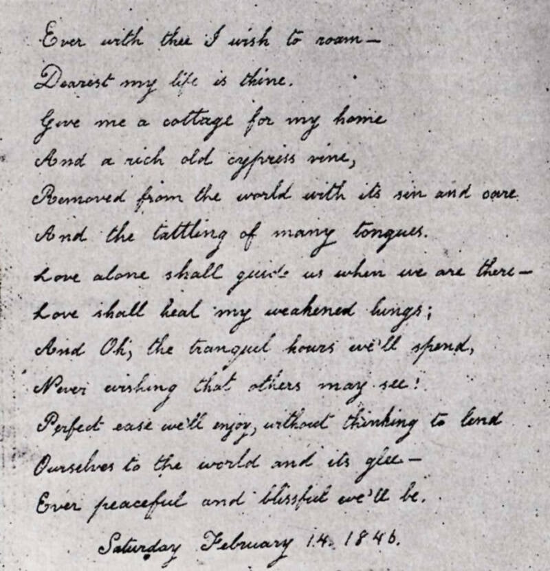 Virginia Eliza Clemm Poe's Valentine Poem