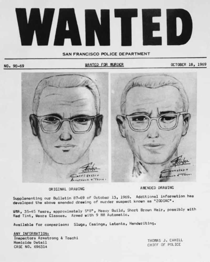 Zodiac Killer Wanted Poster