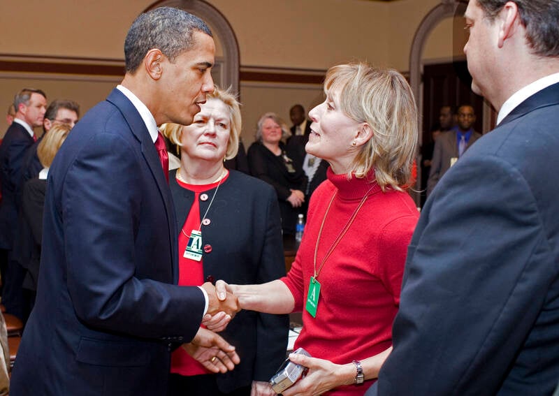 Beverly Eckert And Barack Obama