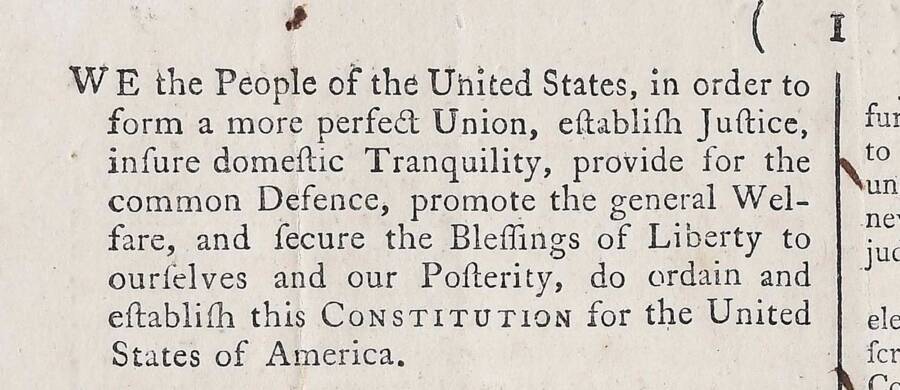 Close Up Of Constitution