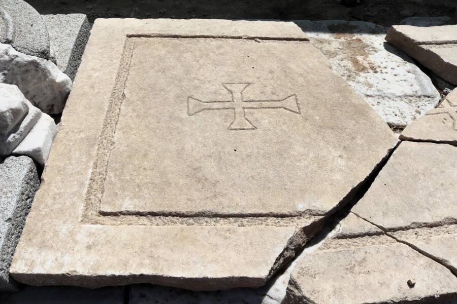 Cross Motif On Roman Sarcophagus