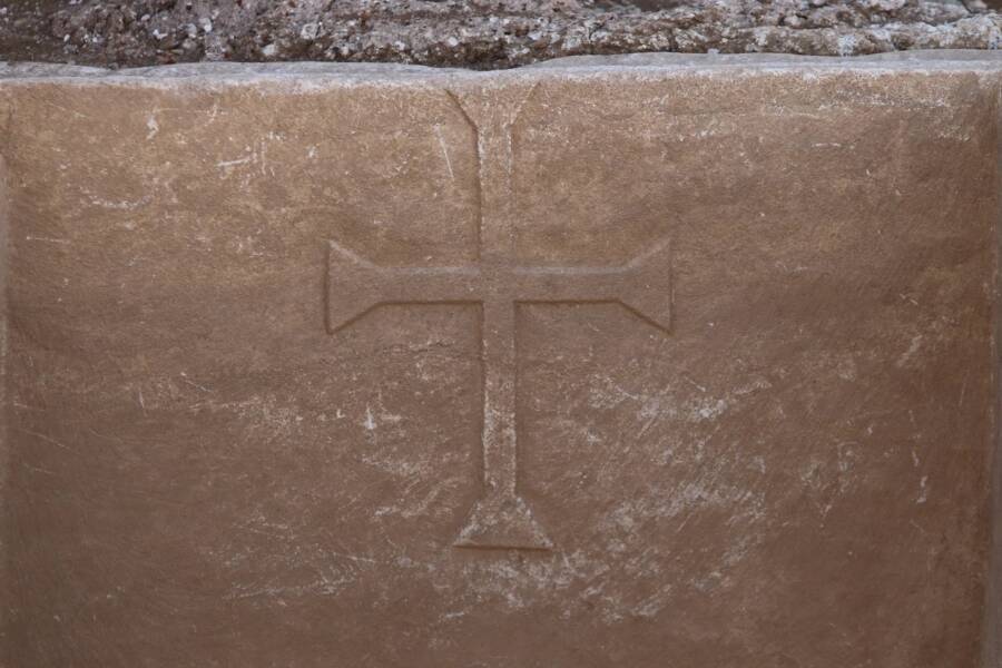 Cross Motif On Roman Sarcophagus