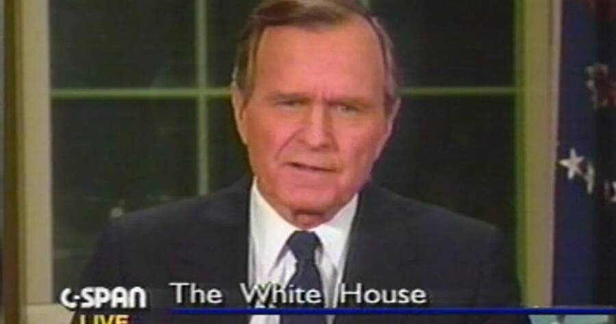 George HW Bush Announcing The Gulf War