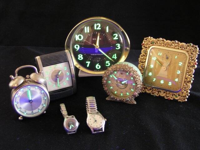 Glowing Radium Clocks