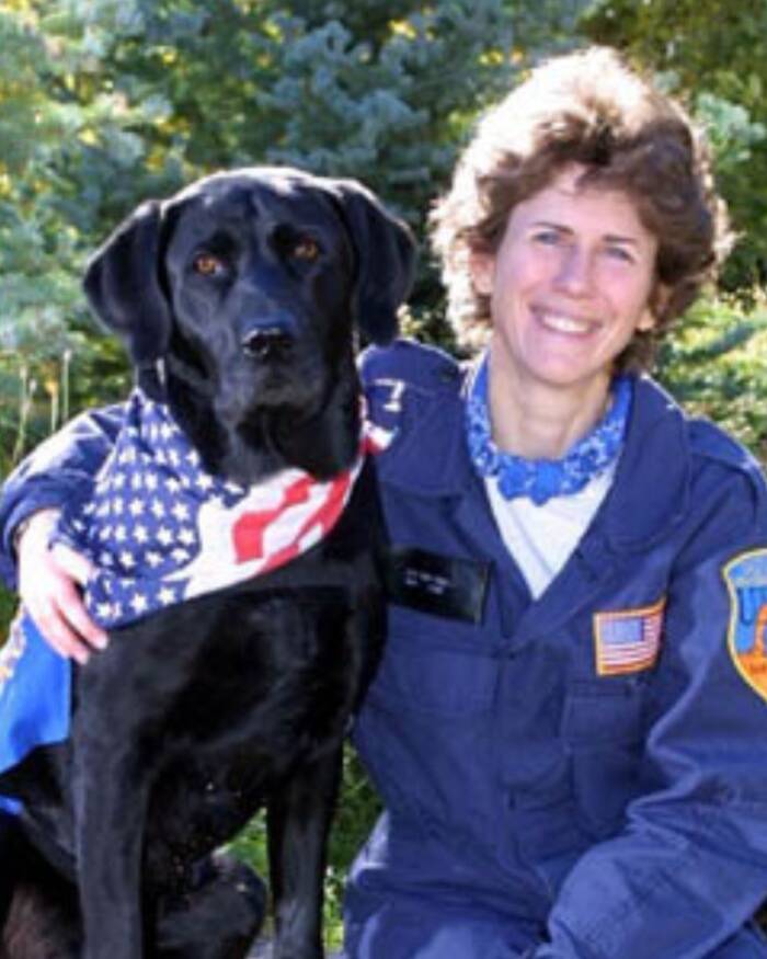 Jake With Handler Mary Flood