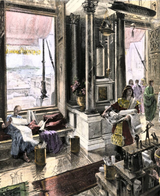 Scholars In The Library Of Alexandria