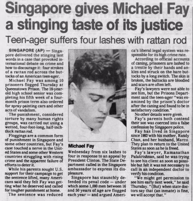 Michael Fay News Article