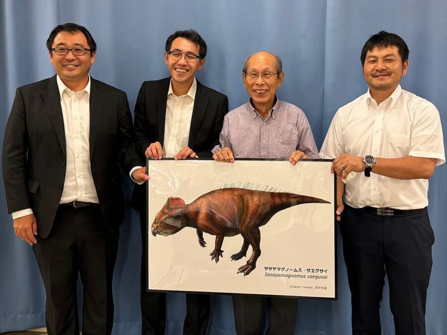 Research Team With Sasayamagnomus Saegusai Drawing