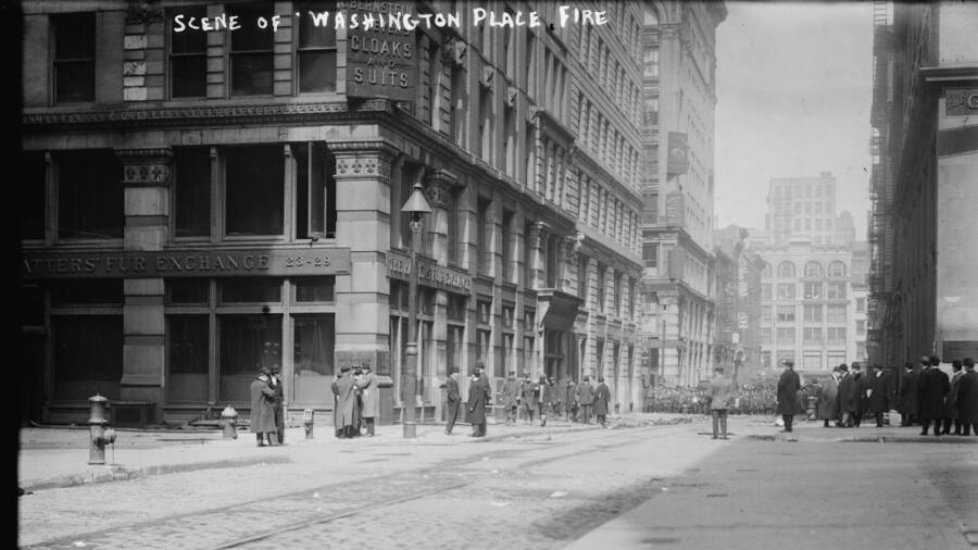 Crowds Outside The Triangle Shirtwaist Factory Fire