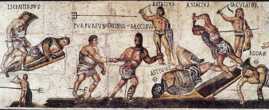 Roman Gladiator Mosaic