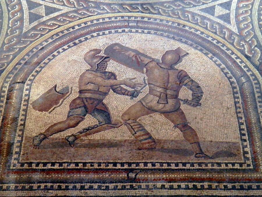 Two Roman Gladiators Fighting