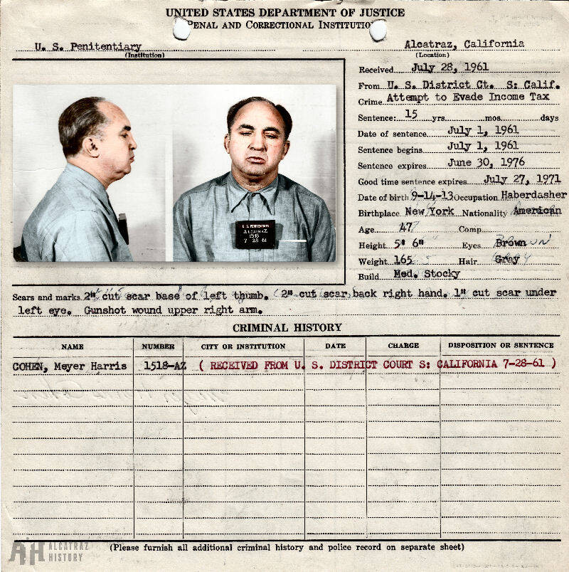 Mickey Cohen's Alcatraz File