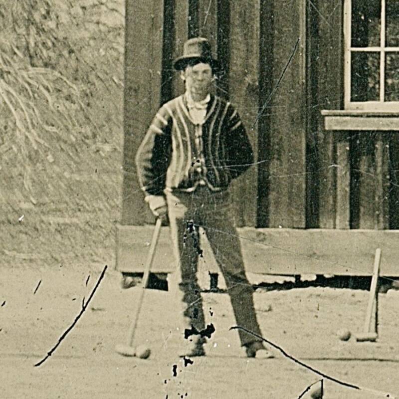 Billy The Kid Leaning On A Croquet Stick