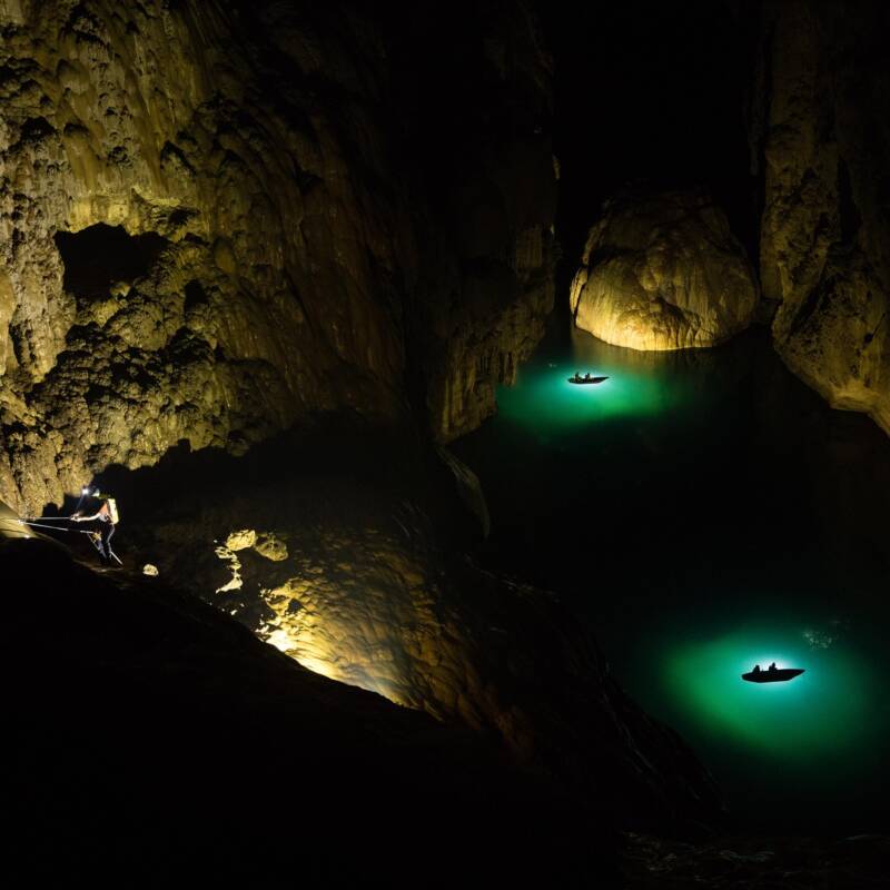 Boats In Underground River