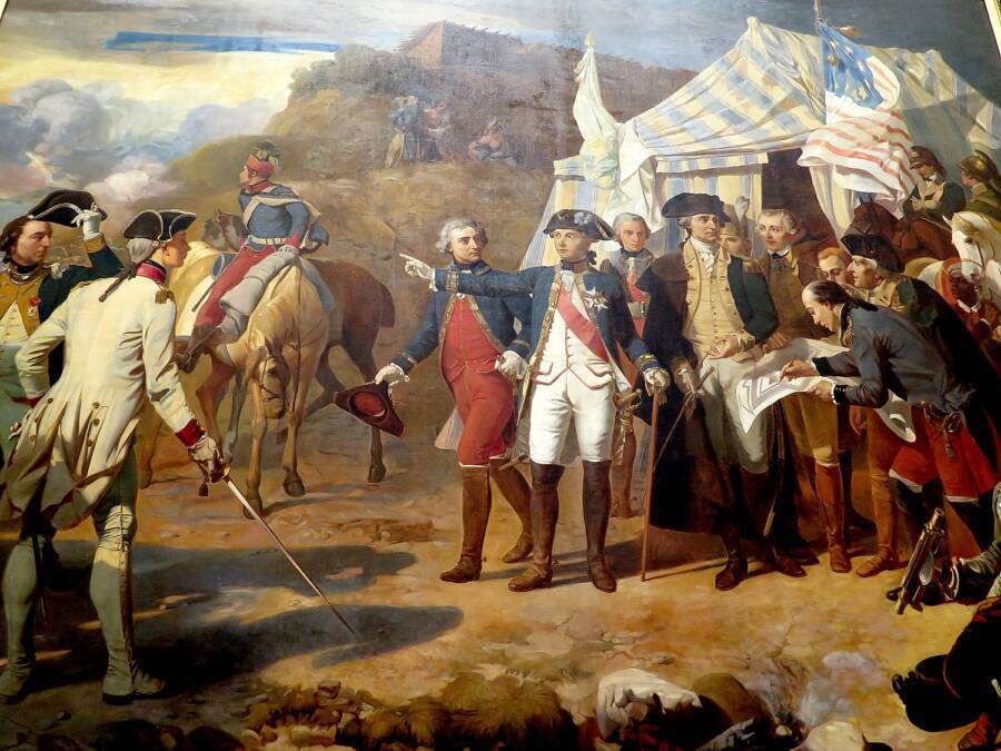 George Washington In Front Of Tent