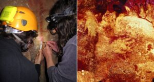 Researchers Alongside Cave Paintings Featured