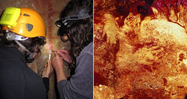 Researchers Alongside Cave Paintings Featured
