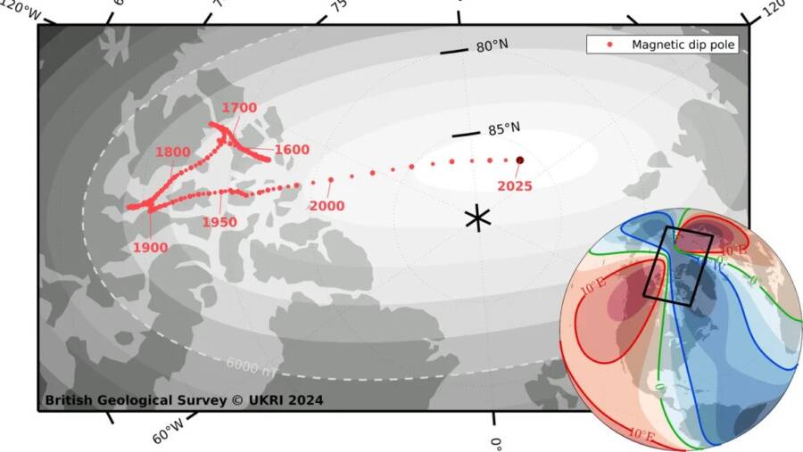 Magnetic North Pole Movement