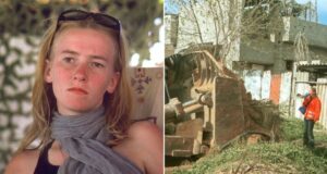 Rachel Corrie Alongside Bulldozer Protest Featured