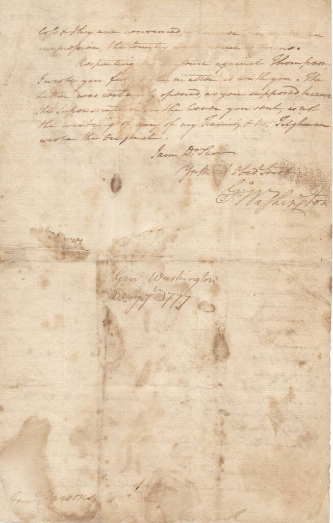 George Washington Signature On Letter