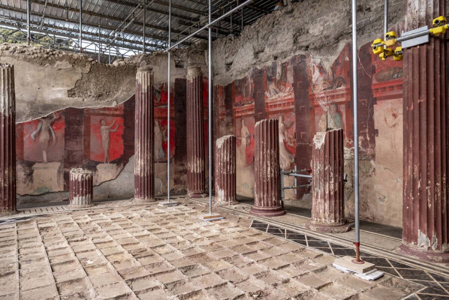 Dionysian Frescoes In Pompeii Banquet Hall