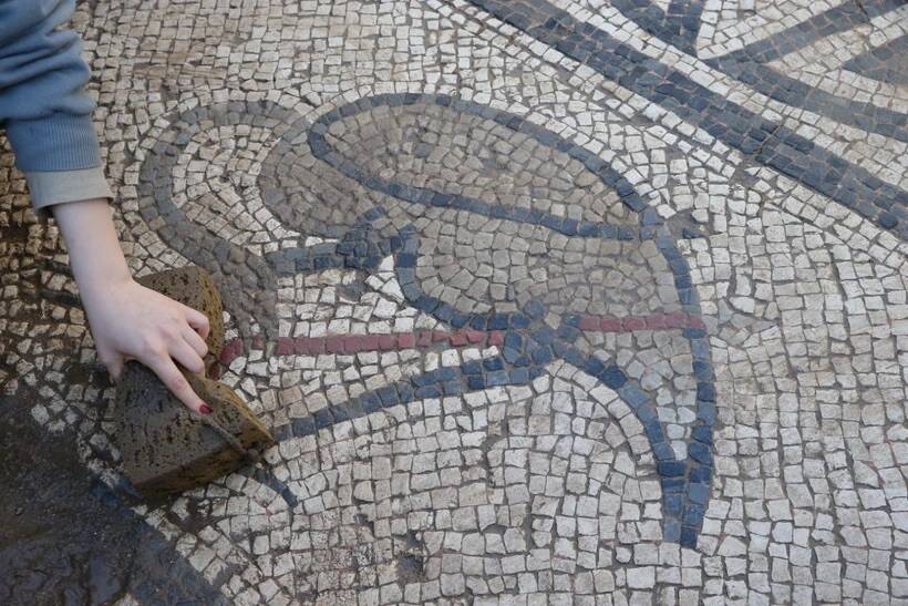 Roman Flamingo Mosaic