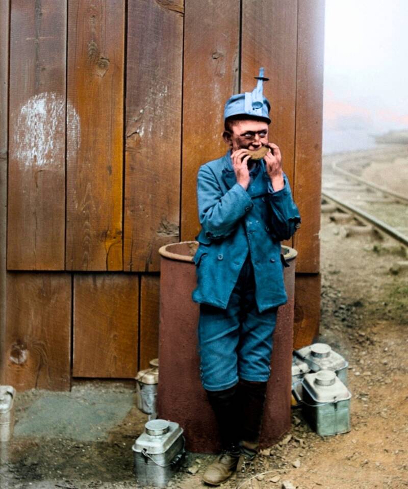 Coal Breaker Boy Eating Lunch