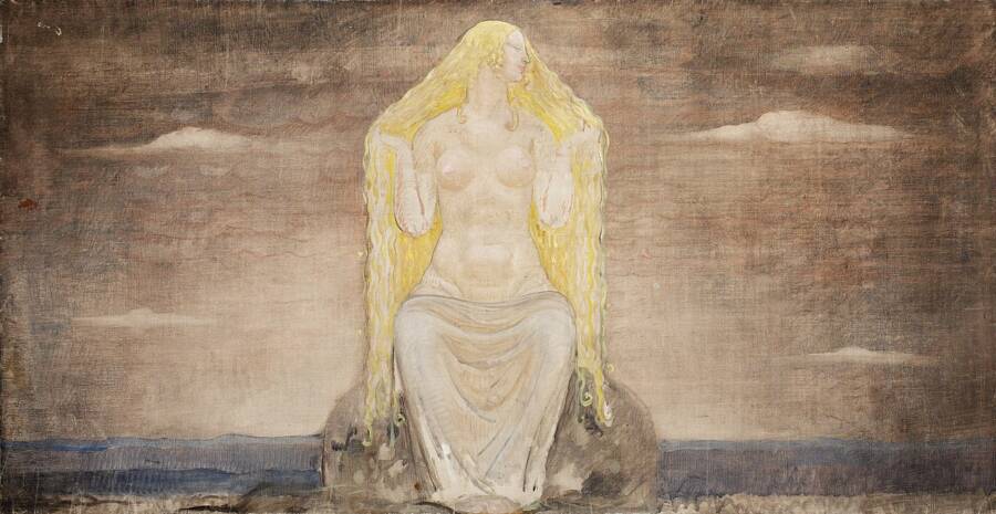 John Bauer Norse Goddess Illustration