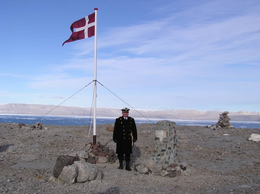 Raising The Danish Flag On Hans Island