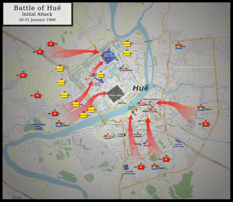 Map Of The Battle Of Hue