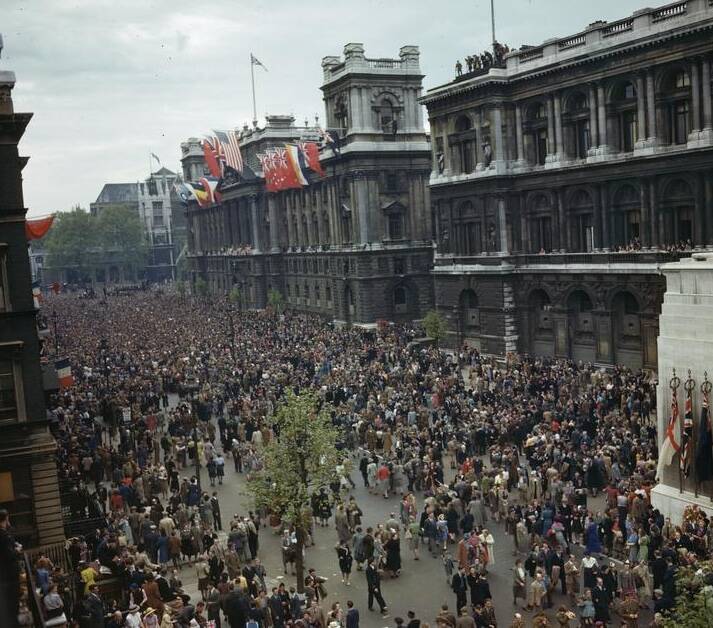 Crowd At The Ministry Of Health In Whitehall