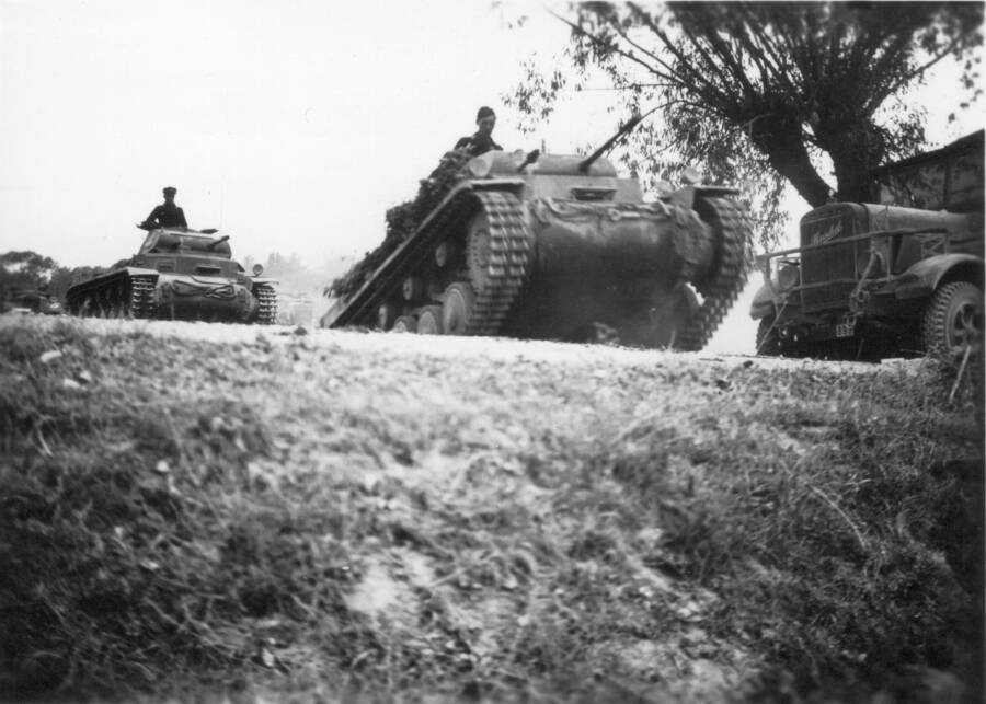 German Troops Arriving In Poland By Tank
