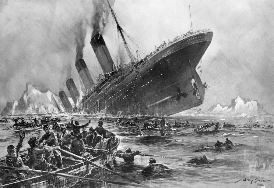 Illustration Of The Titanic Sinking