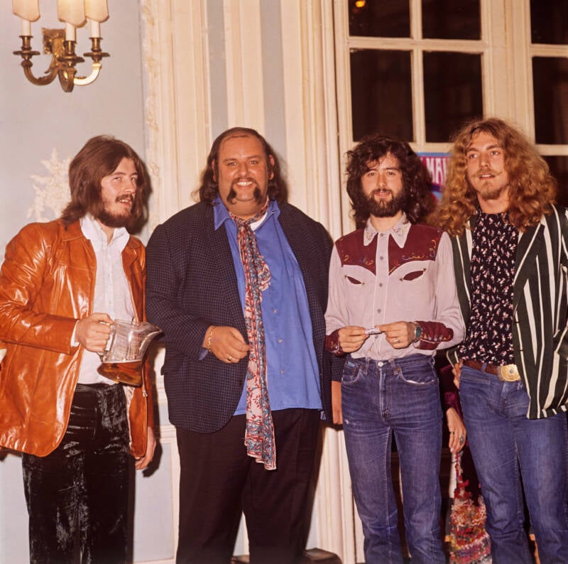 John Bonham Peter Grant Jimmy Page And Robert Plant